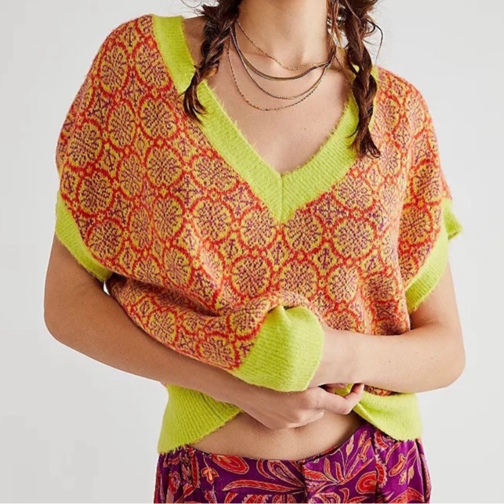 Free People Through the Motions Sweater Vest Small